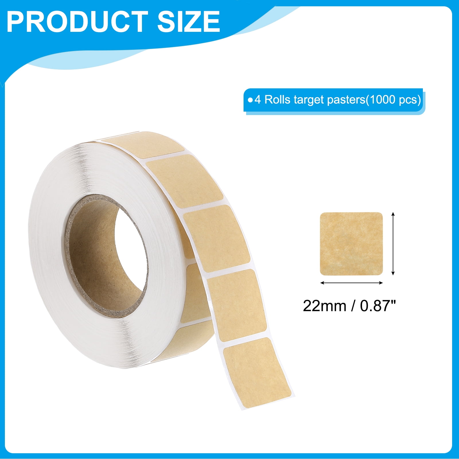 Uxcell Target Pasters 4 Rolls 0.87" 4000 Pcs Self Adhesive Stickers Light Brown