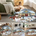 thumbnail image 5 of Round Rugs 5 Ft, Snowman Christmas Non Slip Area Rugs for Kitchen Bedroom Entryway, Xmas Tree Gifts Snowflake Winter Washable Carpet Runner Rug Floor Mats for Bedroom Home Decor, 5 of 9