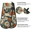 thumbnail image 2 of Yayeee Double Oven Mitt Kitchen Heat Resistant Baking 35" x7" Quilted Glove, Gray Floral Pattern, 2 of 6
