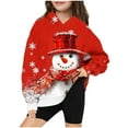 thumbnail image 2 of Zwiiyzr Christmas Sweatshirt Toddler Baby Boy Girls Clothes Long Sleeve Printed Hooded Sweatshirt Sweater Shirt Pullover Top Fall Clothes 4-14Y Red, 2 of 3