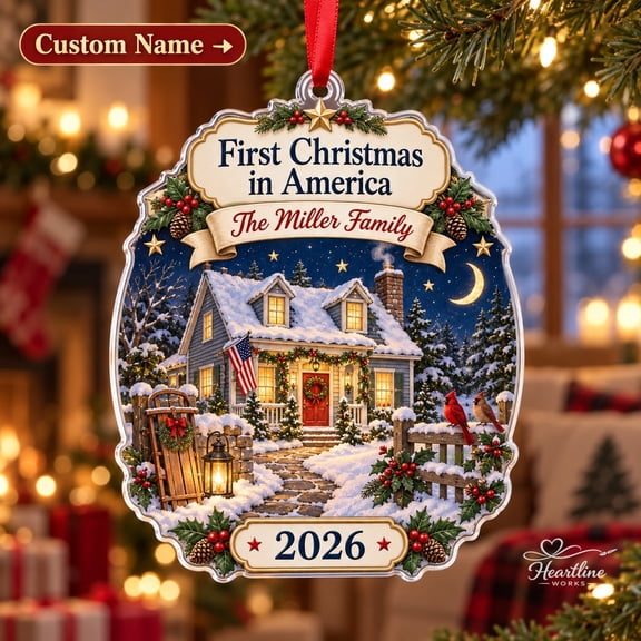 Personalized Acrylic Ornament First Christmas Storybook House Keepsake