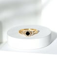 thumbnail image 5 of Rosec Jewels Natural Black Onyx and Diamond Ring, Black Onyx Flower Engagement Ring with Diamond, 14K Yellow Gold, US 12.50, 5 of 8