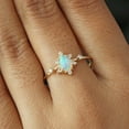 thumbnail image 5 of Pear Opal and Diamond Ring, Diamond Engagement Ring, 18k Gold Filled Silver Ring, Delicate Women Jewelry, Handmade Jewelry,Birthstone Ring, Gift For Her, 5 of 5