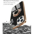 thumbnail image 6 of Compatible With iPhone 14 Pro 5g Case Cell Phone Case Slim Thin with 360°Finger Ring Stand Metal Electroplated Soft Flexible Tup Frame Full Body Shock-Absorption Bumper Hard Back Mobile Cover-Black, 6 of 9