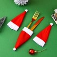 thumbnail image 3 of Callipe 10Pcs Mini Santa Hat Wine Bottle Covers Plush Christmas Tableware Holder Velvet Lollipop Caps Xmas Party Decoration, 3 of 8