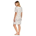 thumbnail image 3 of Casual Nights Women's Poly Short Sleeve Sleepwear Dorm Nightgown - Floral Grey Peach - 2X, 3 of 5