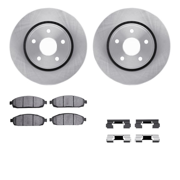 Dynamic Friction Company Front Brake Rotors with Ultimate Duty Performance Brake Pads includes Hardware 6412-42001