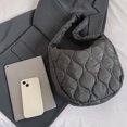 thumbnail image 3 of Bolso de mano para mujer, bolso Hobo hinchado, bolso de viaje informal con cremallera (gris), 3 of 8