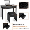 thumbnail image 3 of Costway Ensemble de Coiffeuse Noir Miroir avec Tabouret et Boîte de Rangement, 3 of 10