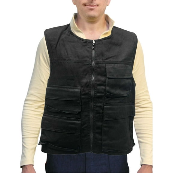 Han Solo Vest Adult Costume Star Wars Harrison Ford Movie Black New Hope Cosplay