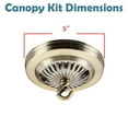 thumbnail image 4 of Aspen Creative 21514-21 Traditional Fixture Canopy Kit, 5" Diameter with Hook, 7/16" Center Hole, Antique Brass, 1 Sets/Pack, 4 of 5