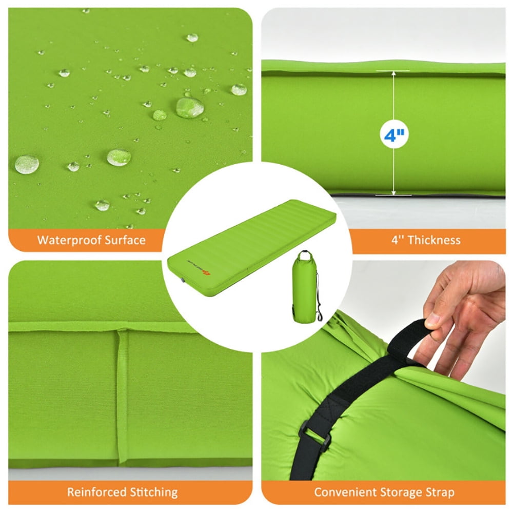 Aimee Lii Self Inflating Folding Camping Sleeping Mattress with Carrying Bag, Outdoor Portable Camping Bed for Travel, Green Aimee Lii Self Inflating Folding Camping Sleeping Mattress with Carrying Bag, Outdoor Portable Camping Bed for Travel, Green