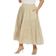 thumbnail image 2 of Beautybatik Oat Women Cotton BOHO Gypsy Long Maxi Tier Flare Skirt 3X, 2 of 5