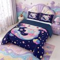 thumbnail image 2 of Manfei Funny Axolotl Full Size Comforter Sets,Kawaii Ocean Animal Bedding Comforter Set,Navy Blue Reversible,3-Piece,1 Comforter and 2 Pillowcases, 2 of 7