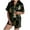 Black, variant on Ladies Christmas Christmas Tree Printed Silk Satin Short Sleeve Button Pajama Set Sleepwear Pyjamas Women Soft Loungewear