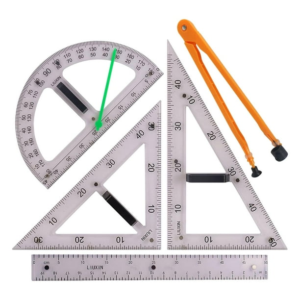 Juego de reglas de matemáticas de geometría grande perfecl 5 uds