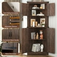 thumbnail image 5 of Blotout 68" Tall Farmhouse Corner Cabinet with 4 Doors, 28.3" W Barn Door Storage Cabinet with Adjustable Shelves, 5 Tier Corner Storage Cabinet for Bathroom,Living Room,Kitchen, 5 of 7