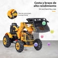 thumbnail image 4 of Carretilla Elevadora Eléctrica Costway Excavadora Alimentada a Batería Amarillo 149 x 62 x 74 cm, 4 of 8