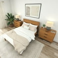 thumbnail image 4 of Plank+Beam Duo Solid Wood Queen Bed Frame with Panel Headboard , No Box Spring Needed, Pecan, 4 of 7