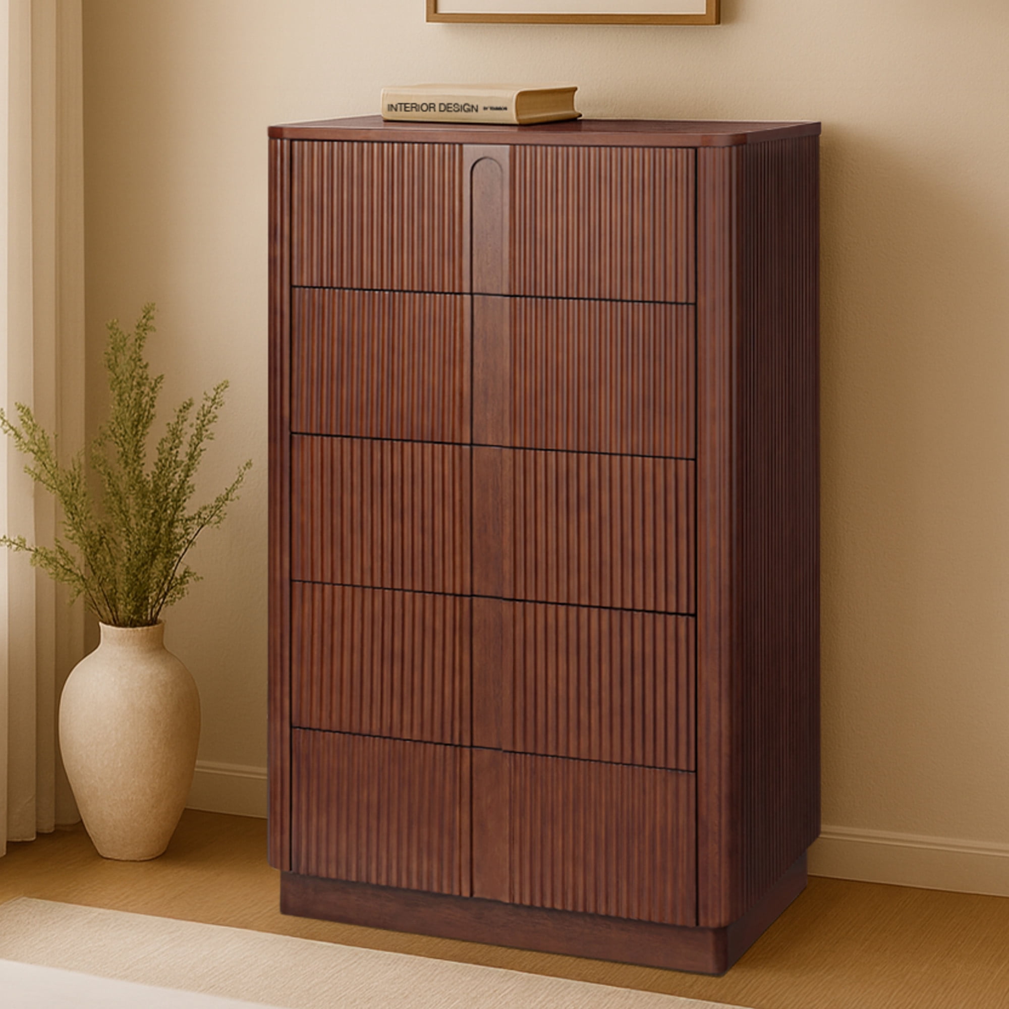 Teamson Home Potomac Modern 5-Drawer Dresser with Push-to-Open Storage, Soft Corners & Solid Wood Frame