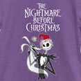 thumbnail image 2 of Girl's The Nightmare Before Christmas Jack Skellington Santa Hat Logo Graphic Tee Purple Berry X Large, 2 of 4