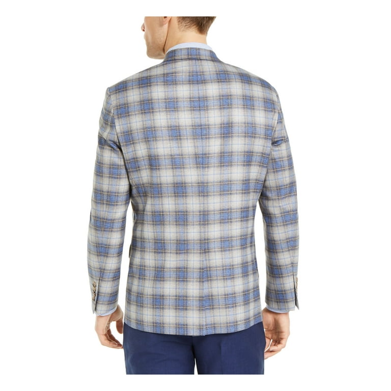 Mens light hotsell blue plaid blazer