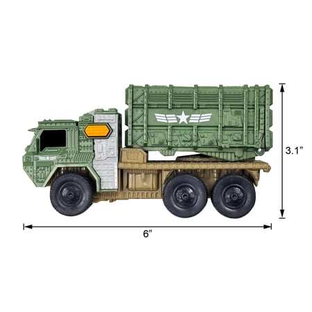 ADVENTURE FORCE LIGHT & SOUND MINI MILITARY VEHICLES, 3 PACK, TACTICAL UTILITY VEHICLE, GROUND COMBAT VEHICLE AND  MISSILE LAUNCHER
