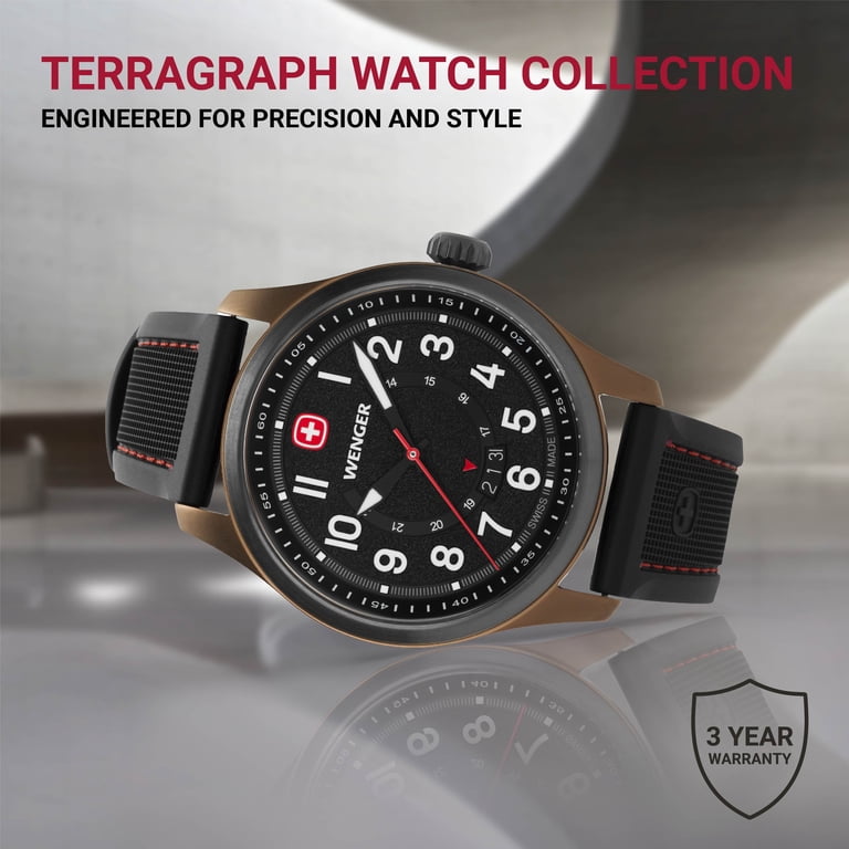 Wenger, Swiss Made Watch, Bronze and Black Ice, Black Silicone