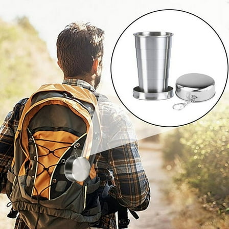 Portable Outdoor Travel Folding Foldable Cup Telescopic Mug Portable Stainless Steel Foldable Water Cup O