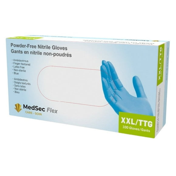 Flex powder-free nitrile exam gloves, Extra-Extra-Large, 2x100/bx