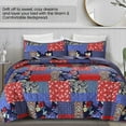 thumbnail image 5 of RUVANTI 100% Cotton 3 Pcs King Quilt Set Bedspreads, Lightweight Coverlet, Soft, Warm Comforter. All Season Quilt King Size Set Include Quilt & 2 Pillowcovers, Reversible Navy, Turqize Pattern, 5 of 7