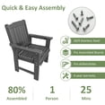 thumbnail image 6 of Fortune Candy HDPE Patio Dining Chair, for Outdoor Garden Yard, Heavy Duty 600 lbs, Gray, 6 of 6