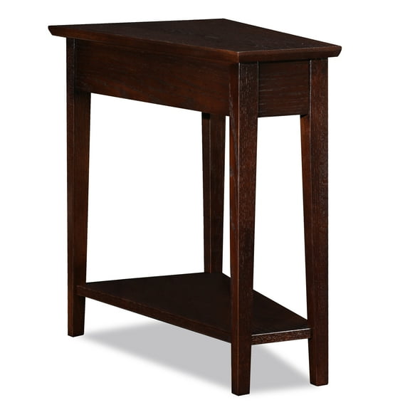 Leick Home 10074-CH Recliner Wedge Table with Shelf, Chocolate Oak