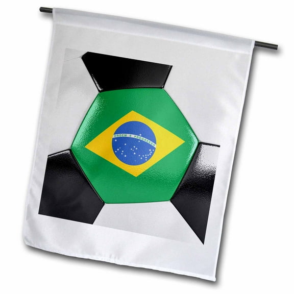 3dRose, Brazil Soccer Ball, 12 x 18 inch Garden Flag