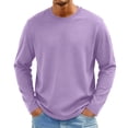 thumbnail image 2 of Inglocry Mens Long Sleeve Tee Shirts Crew Neck Workout Soft Casual -Shirts Light Purple XL, 2 of 9
