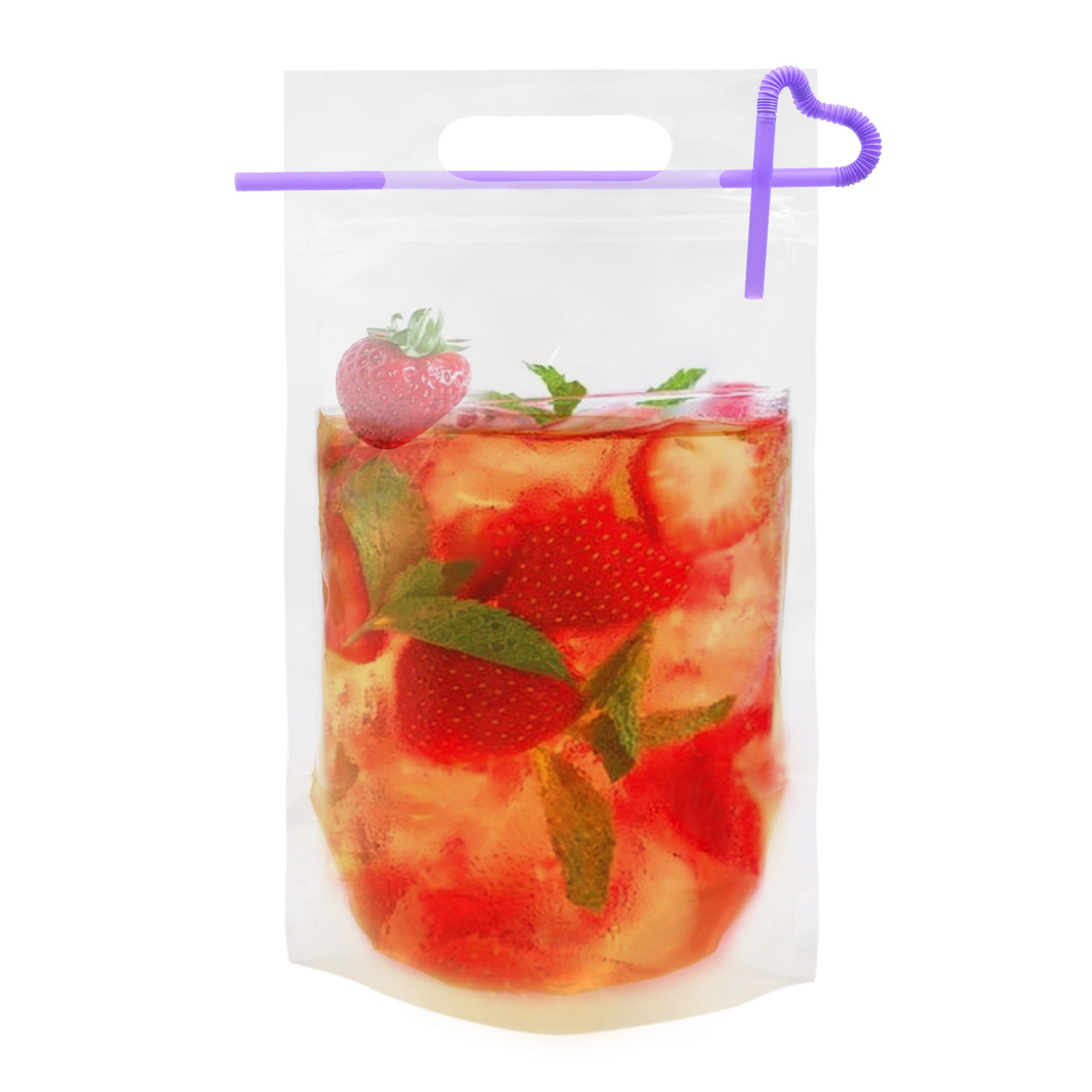 Drink Pouches With Straw Reclosable Ice Drink Pouches Smoothie Bags With  Drinking Straws Reusable Juice Pouch – ligoutrade