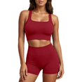 thumbnail image 2 of High Waisted Biker Yoga Shorts for Women Tummy Control Fitness Shorts & Cropped Vest Cami Tops Sets ( XL), 2 of 5
