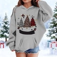 thumbnail image 2 of Tanghaowl Kids Sweatshirts Print Girls Hooded Sweatshirt Festive Kids Pullover Cozy Top Soft Casual Winter Wear Outfit Childrens Holiday Grey 7-8 Years, 2 of 5