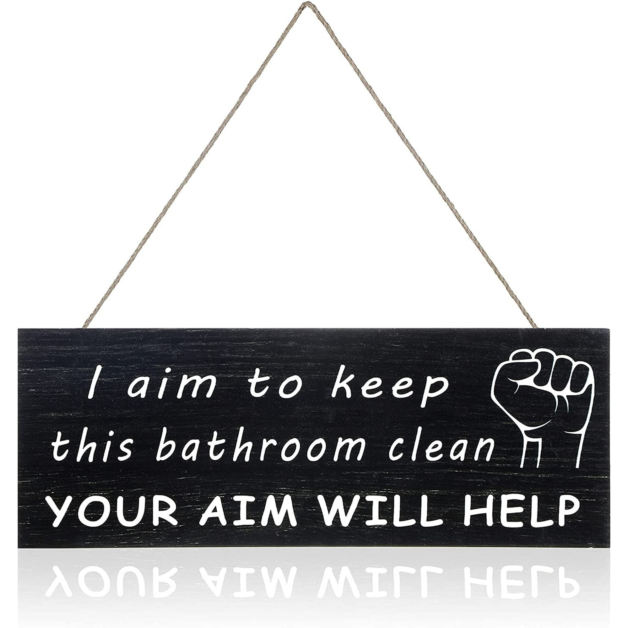 I Aim to Keep This Bathroom Clean Your Aim Will Help Wooden Sign Funny  Rustic Farmhouse Wall Decor Sign Cute Guest Bathroom Wall Art Rustic Home  Decor Restroom Sign for Bathroom Wall |