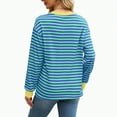 thumbnail image 5 of Towmus Womens Oversized Striped Sweatshirt Crewneck Long Sleeve Color Block Pullover Top Casual Y2K Fall Clothes Workout Shirt, 5 of 6