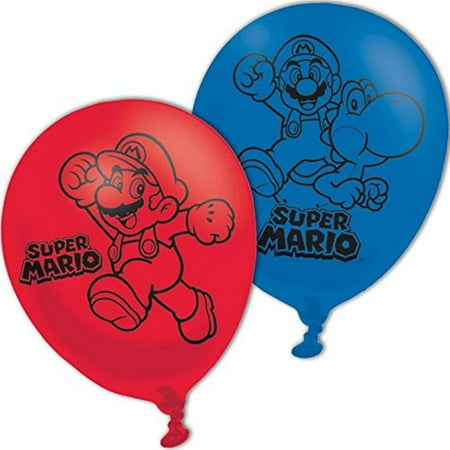 Amscan 9900743 11-Inch Super Mario Bros 4 Sided Latex Balloons