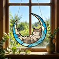 thumbnail image 4 of Moon Cat Colorful Glass Style Acrylic Window Hanging Elegant Acrylic Window, 4 of 9