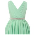 thumbnail image 3 of Big Girls' Dress Shirring Chiffon V Neck Easter Birthday Flower Girl Dress USA Mint Size 8 (G35G61), 3 of 3