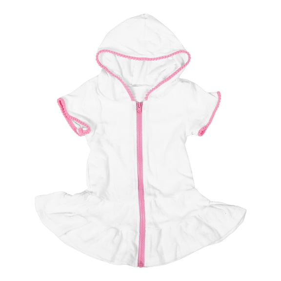 LOLIPPYY Stylish White Hooded Swim Cover Up Dress Made with Breathable Quick Dry Material