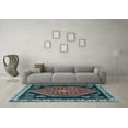 thumbnail image 3 of Ahgly Company Indoor Square Persian Light Blue Traditional Area Rugs, 6' Square, 3 of 4