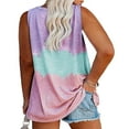 thumbnail image 2 of Langwyqu Sleeveless Women V-Neck Tie Dye Printing Plus Size Cami Shirt, 2 of 3