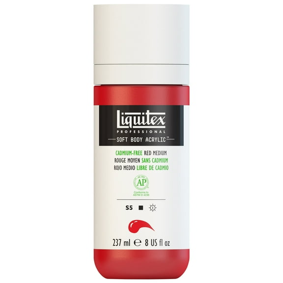 Liquitex Professional Soft Body Acrylic Color, 8 oz. Bottle, Cadmium-Free Red Medium