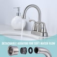 thumbnail image 3 of Wowow 2-Handles 3-Holes Deck Mount Widespread Bathroom Faucet with Drain Assembly in Brushed Nickel, 3 of 5