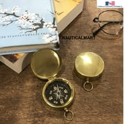 NauticalMart Brass Pocket Compass 1.75 w/Lid