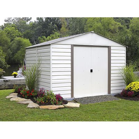 Vinyl Milford 10x12 Shed - Coffee / Almond and High Gable 